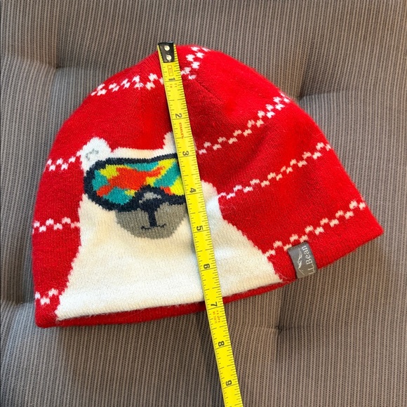 L.L. Bean Red and White Knit Beanie - Picture 6 of 6